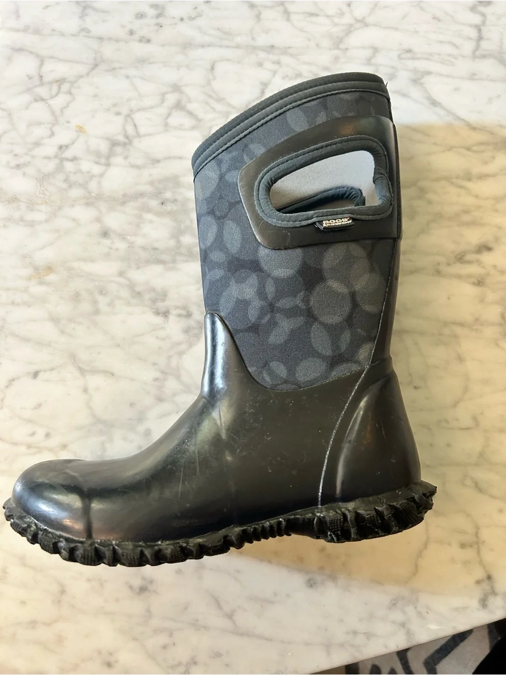 Bogs Kids Black and Gray Waterproof Rain Boots